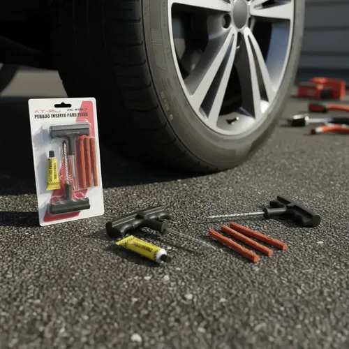 Kit reparo pneu remendo 5 macarrao profissional carro moto