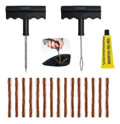 Kit Reparo Pneu Remendo + 5 Macarrão Profissional Carro Moto