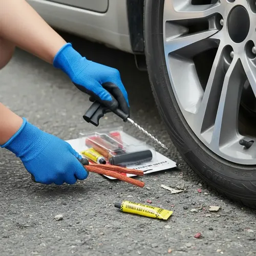 Kit Reparo Pneu Remendo + 5 Macarrão Profissional Carro Moto