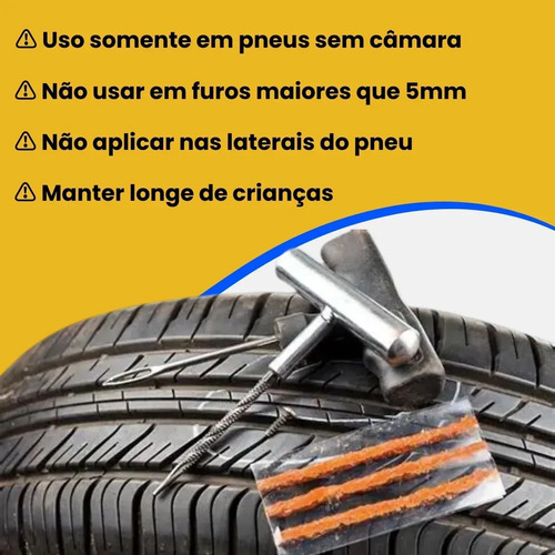 Kit Reparo Pneu Sem Câmara + Maleta 20 Remendos Moto E Carro Gurumania