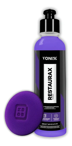 Kit restaurax 240ml renova plasticos protecao aplicador zacs