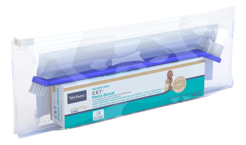 Kit saude oral virbac pasta cet com necessaire e escova sabo