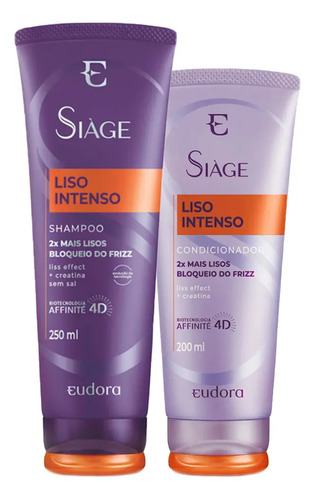Kit siage liso intenso shampoo condicionador eudora