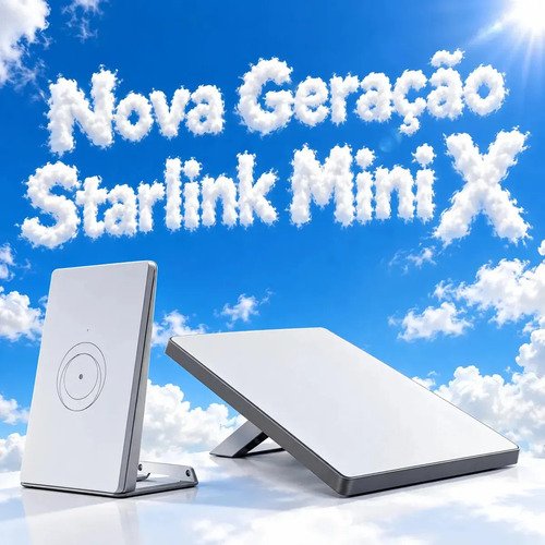 Kit Starlink Mini X – Internet via Satélite com Antena Mini e Roteador Wi-Fi 6