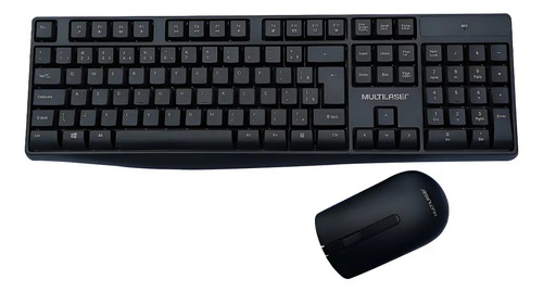 Kit teclado e mouse sem fio slim multilaser design elegant