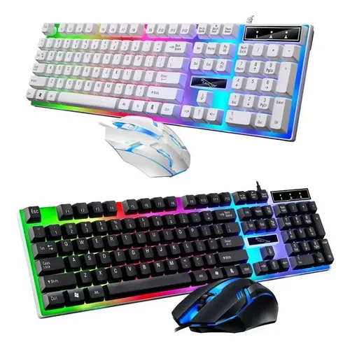 Kit Teclado Mouse Gamer Led Rgb Semi Mecânico Anti Ghosting