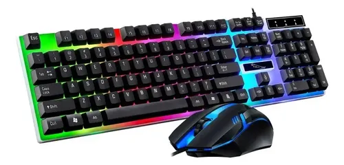 Kit Teclado Mouse Gamer Led Rgb Semi Mecânico Anti Ghosting