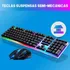 Kit Teclado Mouse Gamer Led Rgb Semi Mecânico Anti Ghosting