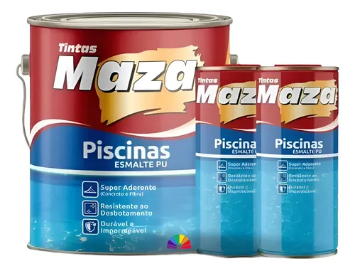 Kit tinta para piscina esmalte pu kit maza 45 litros