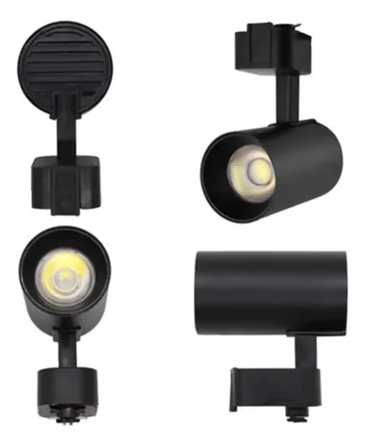 Kit Trilho 1m + 4 Spots 10w Preto/branco 6500k 4000k 3000k
