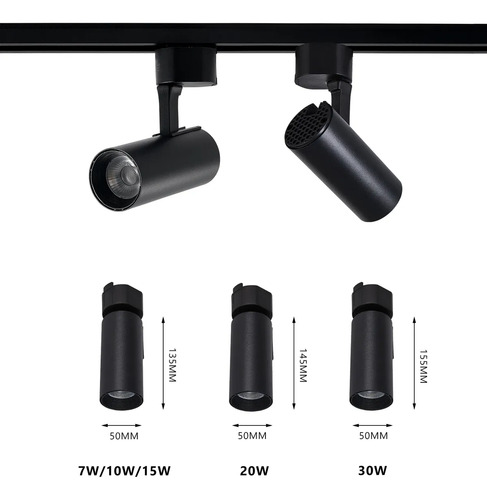 Kit Trilho Eletrificado 1m + 4 Spots 15w Bivolt Preto/branco