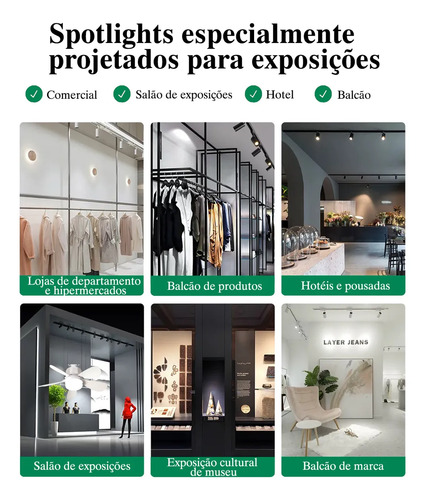 Kit Trilho Eletrificado 1m + 4 Spots 15w Bivolt Preto/branco