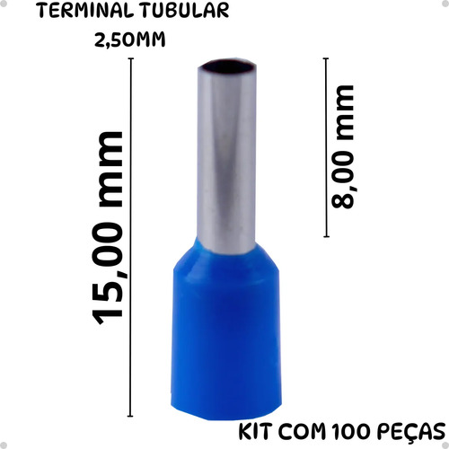 Kit Tubular Ilhós Terminal 2,5 4,0 6,0 10mm Crimpar 200pçs