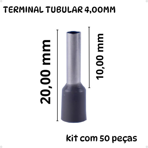 Kit Tubular Ilhós Terminal 2,5 4,0 6,0 10mm Crimpar 200pçs