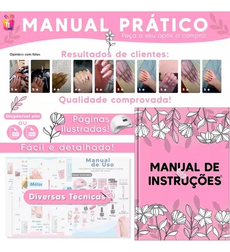 Kit Unhas De Gel Lixadeira Elétrica Cabine Sun Lixa Manicure