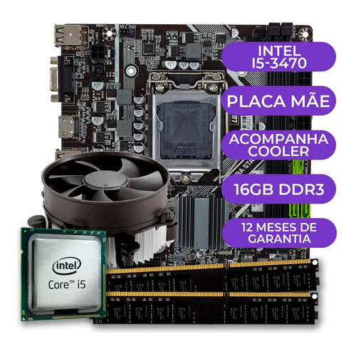 Kit upgrade gamer intel core i5 placa mae 1155 16gb ddr3