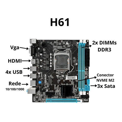 Kit Upgrade Gamer Intel I7 3.8ghz + H61 + 8gb De Ram