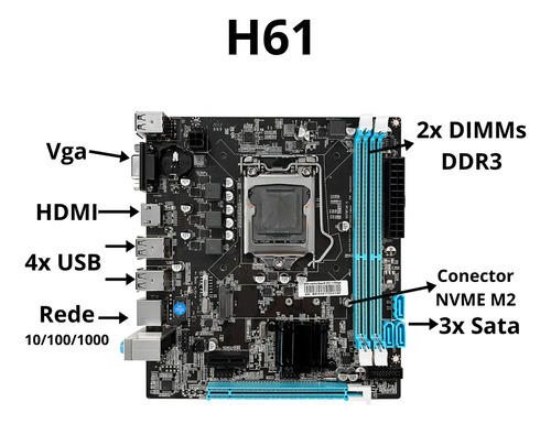 Kit Upgrade Gamer Intel I7 3.8ghz + H61 + 8gb De Ram