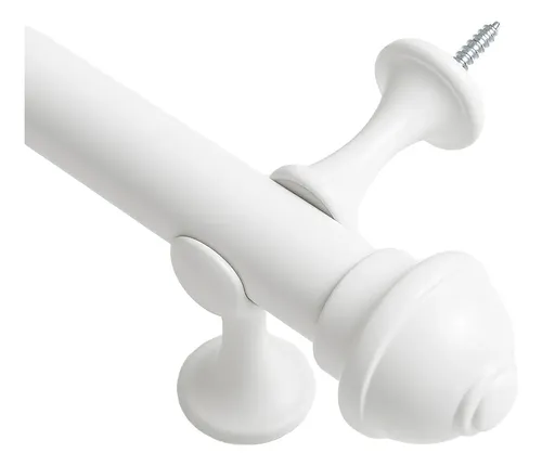 Kit varao varal simples 2 m 19mm para cortina branco palha