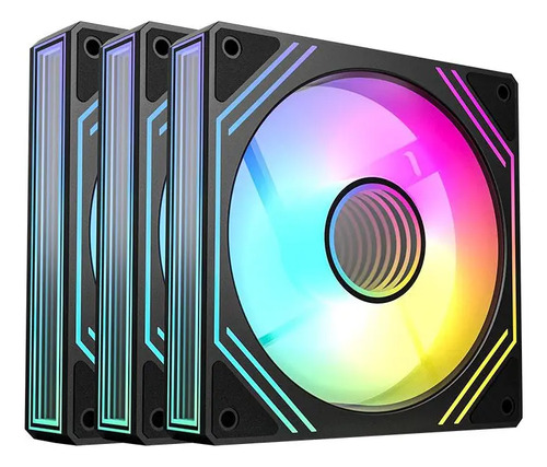 Kit ventoinhas acegeek neon argb 3x120mm preto ag neon3x1 bk
