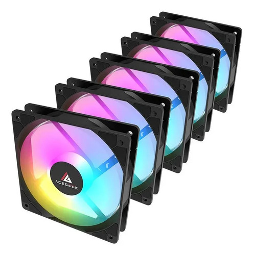 Kit ventoinhas acegeek rw12 5x1 rainbow 5x120mm preto