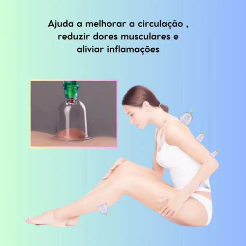 Kit Ventosas Com Bomba Ventosa Terapia Massoterapia Massagem