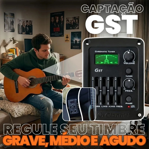 Kit Violao Giannini Eletroacustico Corda Nylon Destro Flat Cutaway Nailon Profissional Eletrico Acustico Estudo Iniciante Natural Acessorios Completo Soundblue Afinador Correia Capa Cabo Capotraste