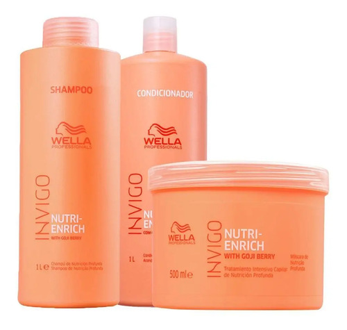 Kit wella invigo enrich pro sh 1l cond 1l masc 500 ml