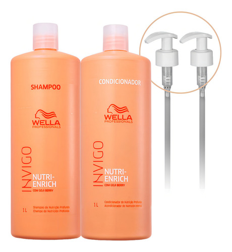 Kit wella invigo nutri enrich shampoo condicionador e valvul