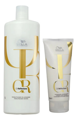 Kit Wella Oil Reflections Shampoo 1 L + Condicionador 200ml