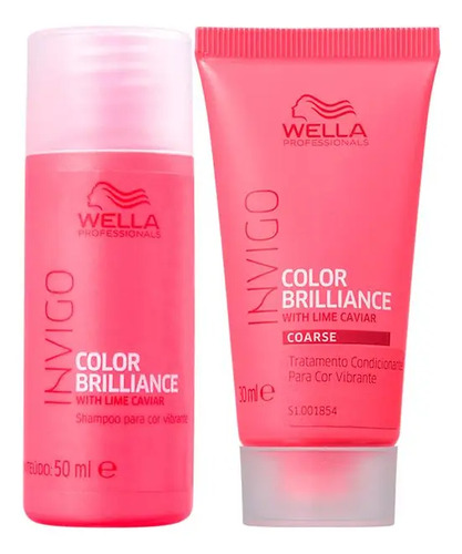 Kit wella pro invigo brilliance shampoo 50ml e mascara 30ml