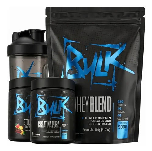 Kit whey protein isolado creatina pre treino shaker