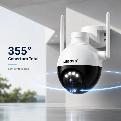 Kit2 Câmera Dome Wi-fi Ptz 1080p Visão Noturna Rotação 360°