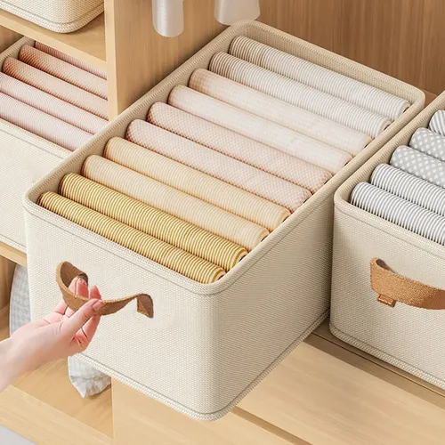 Kit4 Cestos Caixas Dobravel Organizadoras De Guarda Roupas