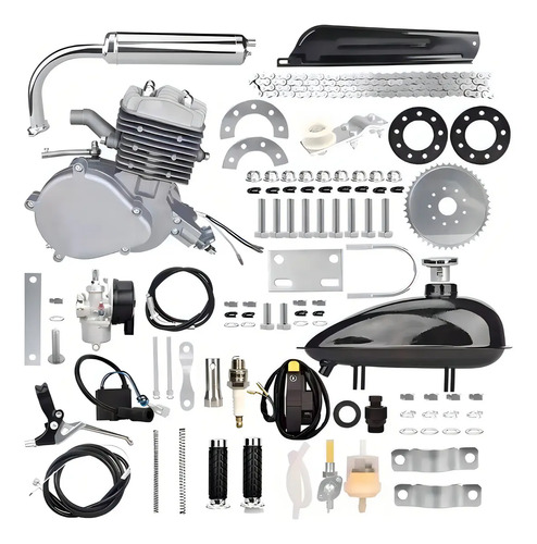Knakasaki motor completo 80cc bicicleta motorizadacor prata