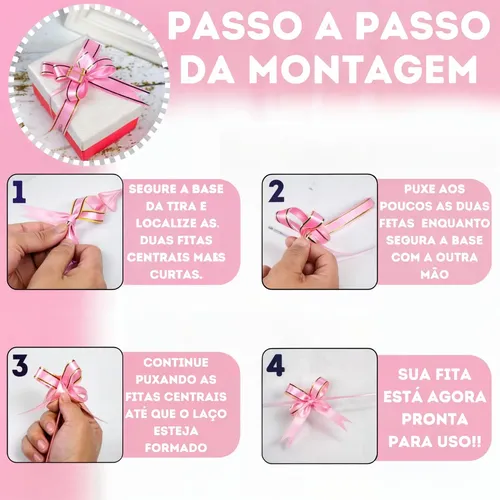 Laço Fácil Mágico Grande Para Presente Pronto 100 Unidades