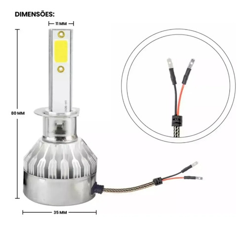 Lâmpadas Super Led Farol Onix Prisma Spin 2013 2014 Até 2020