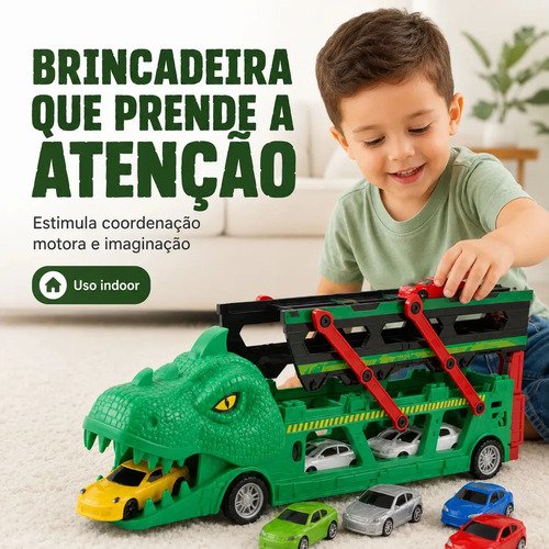 Lançador Dino Dinossauro 6 Carrinhos Brinquedo Infantil Pista De Corrida Super Velocidade Lançamento Automático Presente Menino 3 anos
