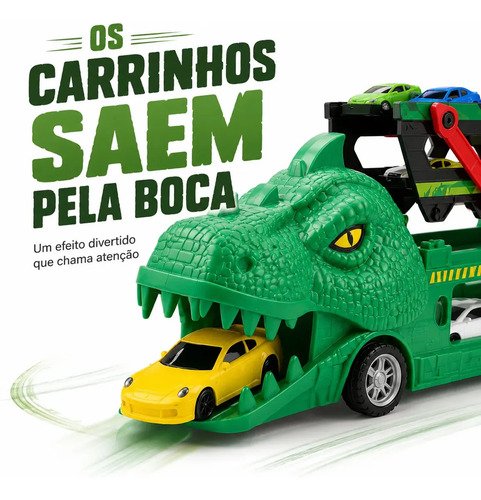 Lançador Dino Dinossauro 6 Carrinhos Brinquedo Infantil Pista De Corrida Super Velocidade Lançamento Automático Presente Menino 3 anos