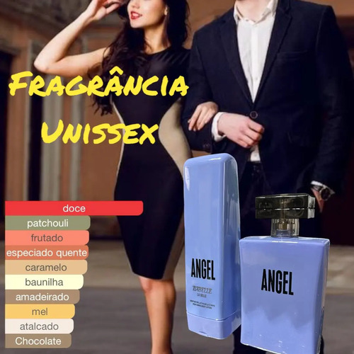Lançamento Kit Hidratante Corporal Angel 200ml + Perfume Angel 100ml Marca Linha Isabelle Labelle Original Presente Perfeito Alta Fixação Parfum