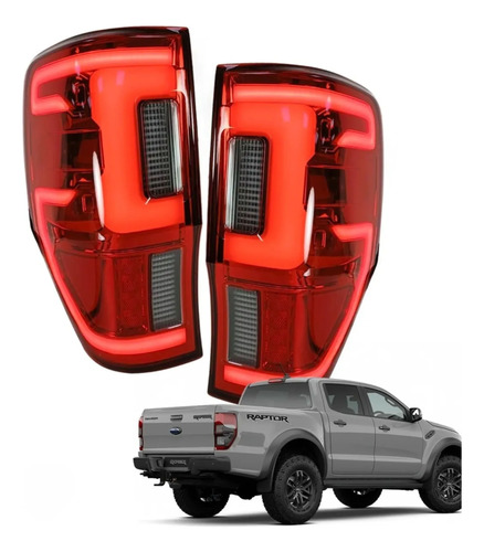 Lanterna full led ford ranger 20132021 vermelho raptor