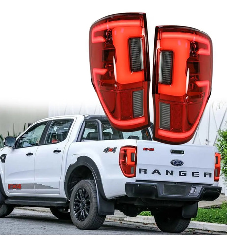 Lanterna Full Led Ford Ranger 2013/2021 Vermelho Raptor