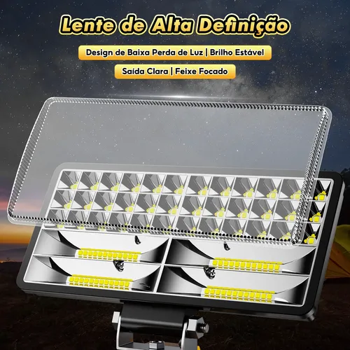 Lanterna Refletor Lampada Luz6000k Com 2bateria Recarregável