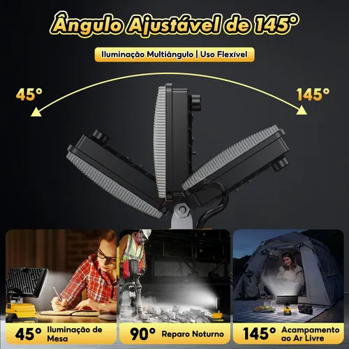 Lanterna Refletor Lampada Luz6000k Com 2bateria Recarregável