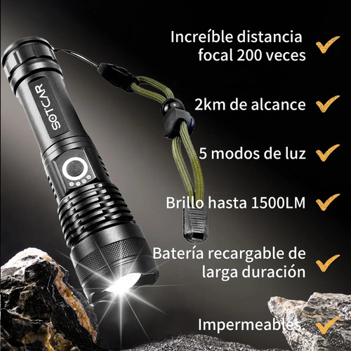 Lanterna Tática Mais Forte Do Mundo T9 Potente Recarregável