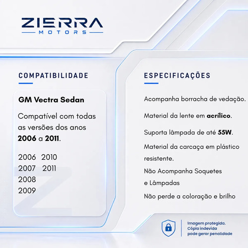 Lanterna Traseira Vectra 2006 2007 2008 2009 2010 2011 Sedan