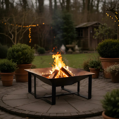 Lareira externa a lenha para jardim inverno 60cmx50cm airbnb