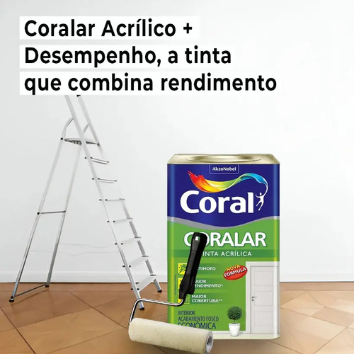 Latex Acrílica Tinta Coral Anti Mofo Branco 18L Coralar Branco Fosco