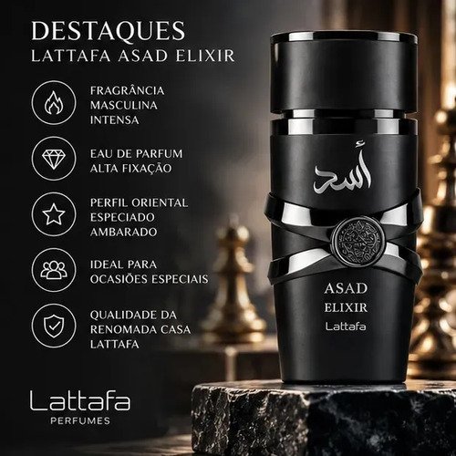 Lattafa Asad Elixir Masculino 100ml Eau de parfum