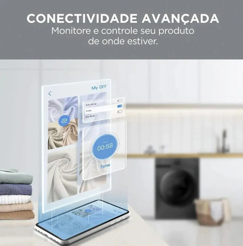 Lava E Seca 11kg Titanium Slim Conectada Midea